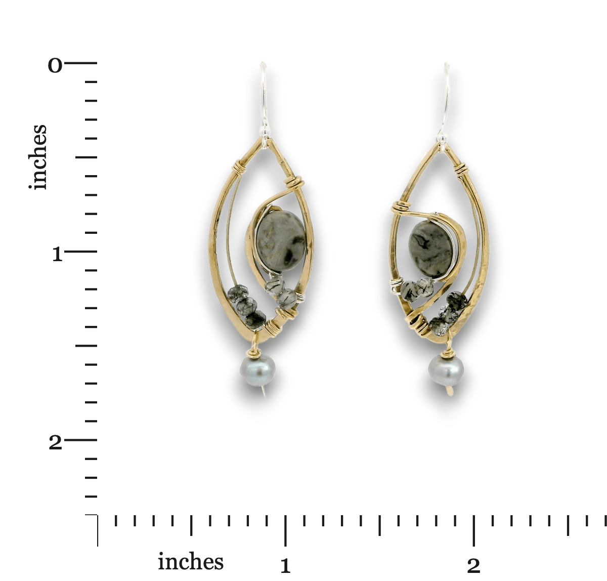 Binary Black Tourmalinated Marquise Earrings - Art by any Means Jewelryproduct_