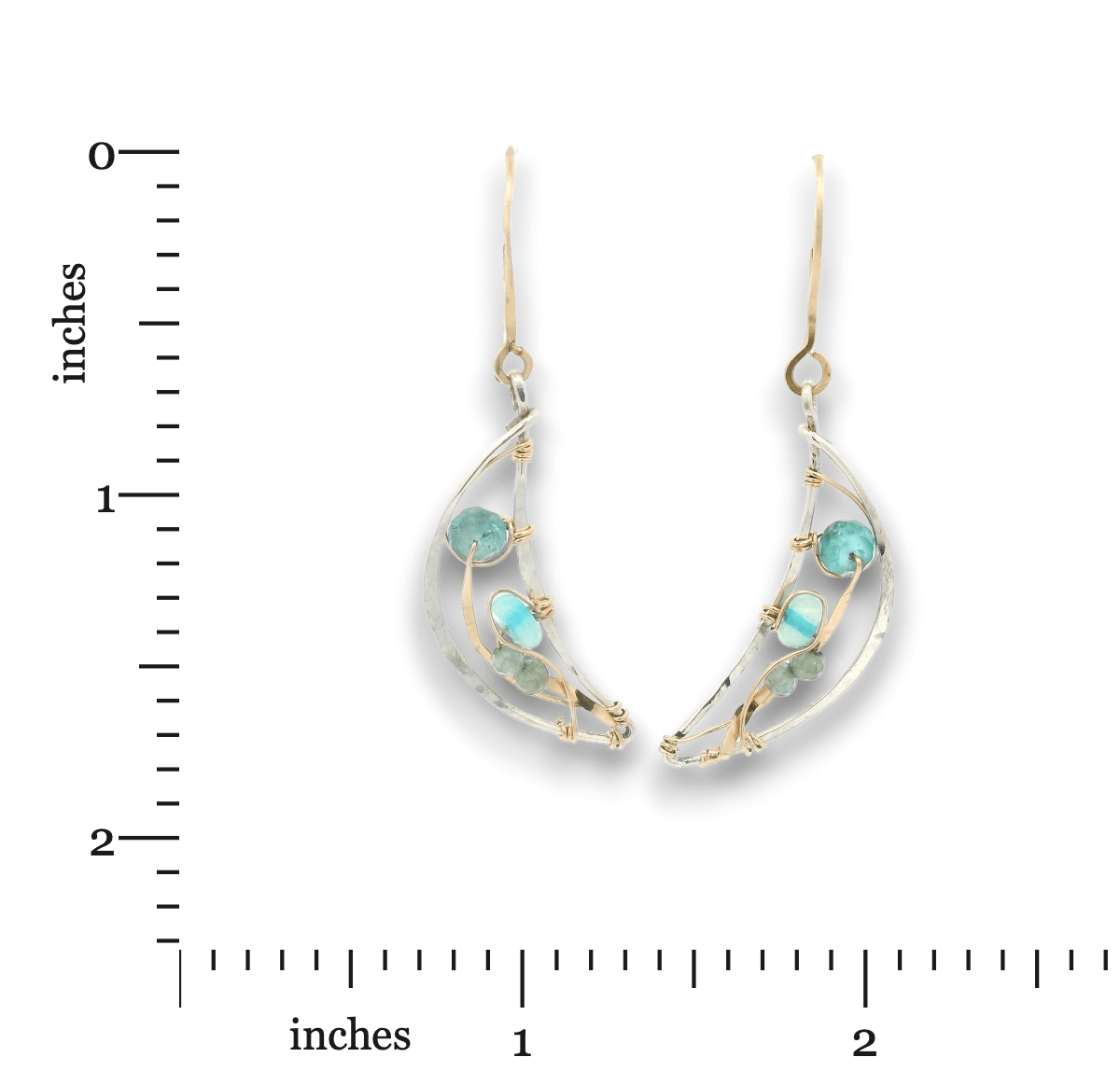 Bioluminescent Opal Crescent Moon Earrings - Art by any Means Jewelryproduct_