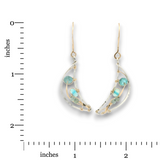 Bioluminescent Opal Crescent Moon Earrings