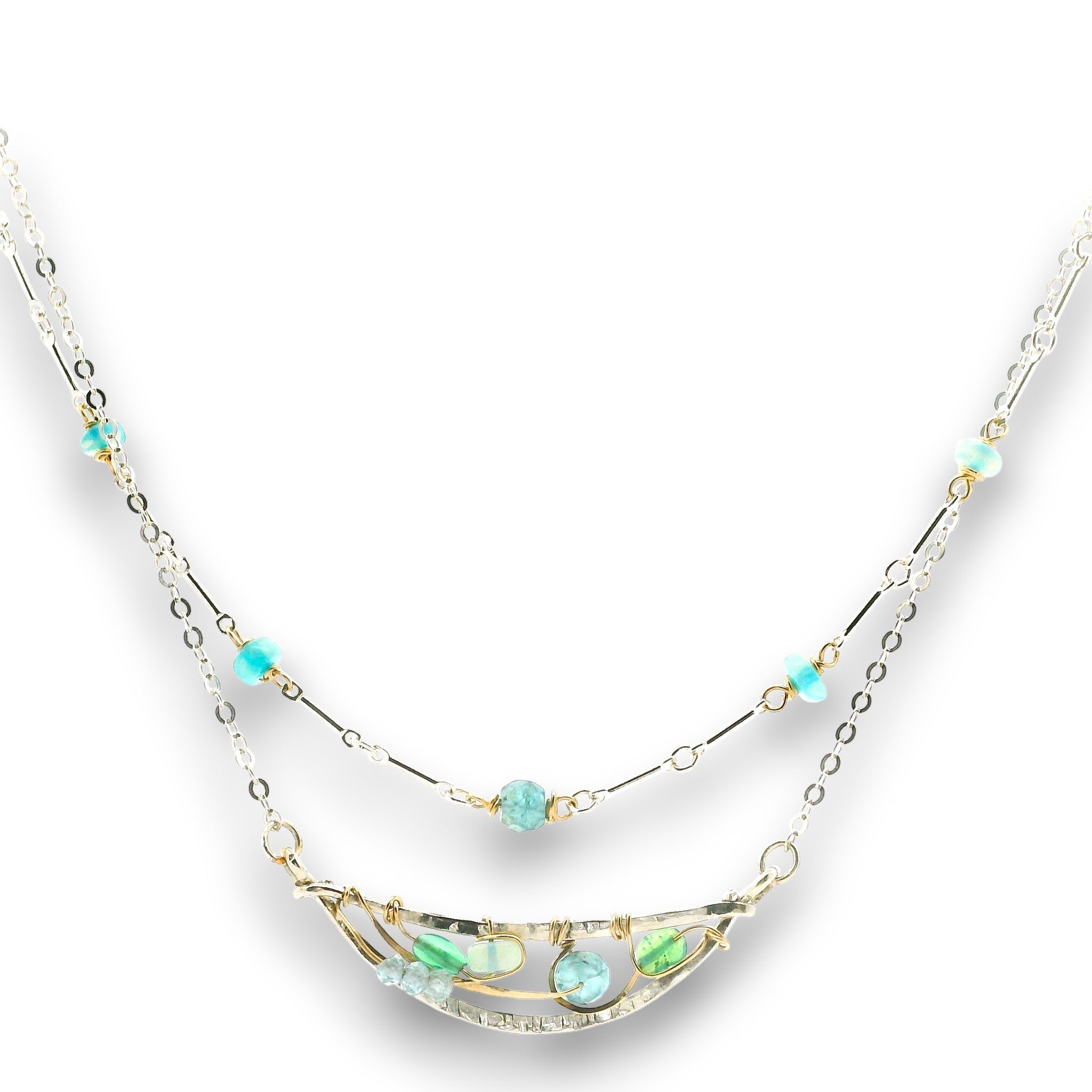 Bioluminescent Opal Moon Necklace 85011N - Art by any Means Jewelryproduct_