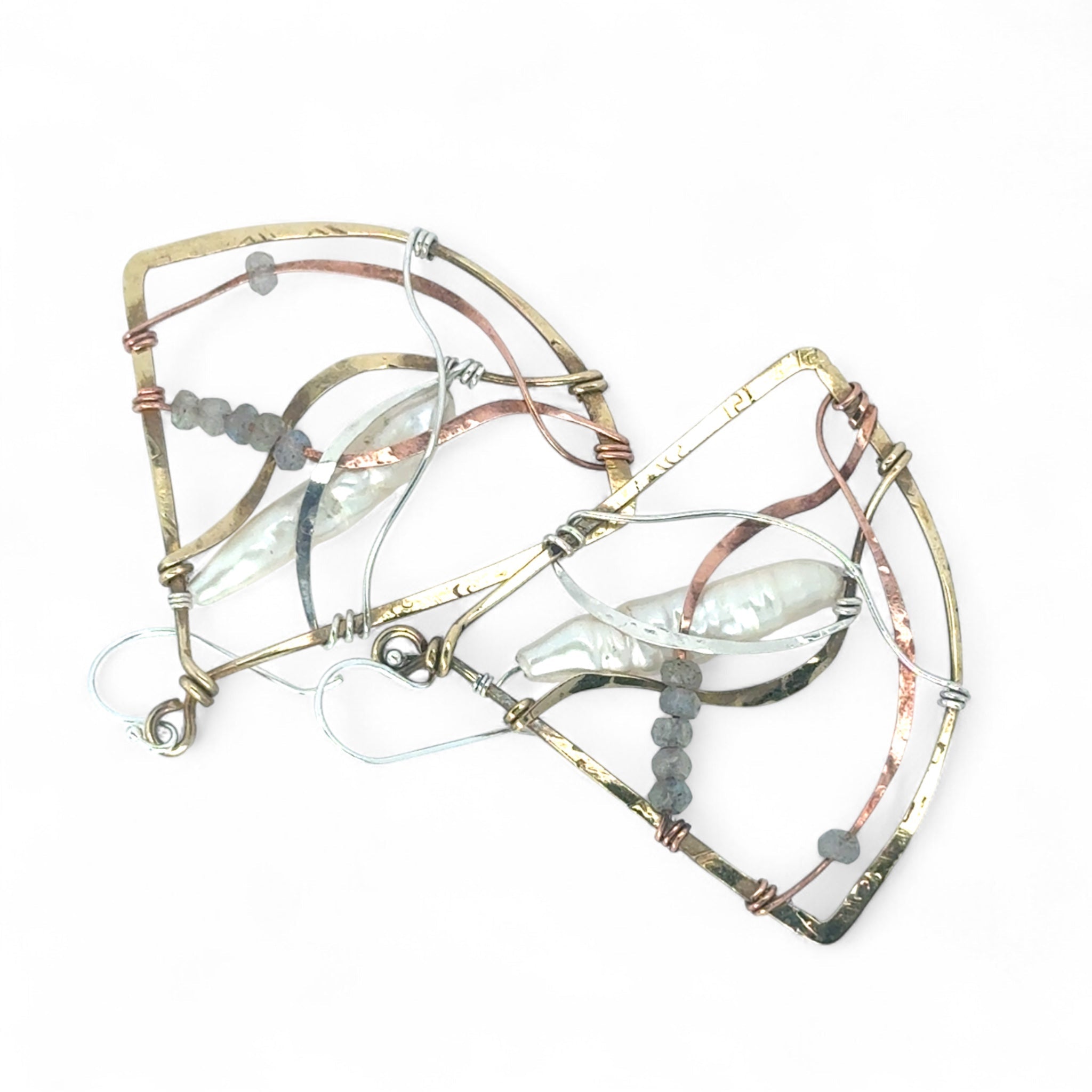 Biwa Pearl Chrysalis Earrings - Art by any Means Jewelryproduct_