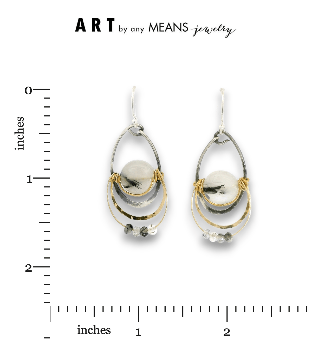 Black Tourmaline Orbital Drop Earrings - Art by any Means Jewelryproduct_