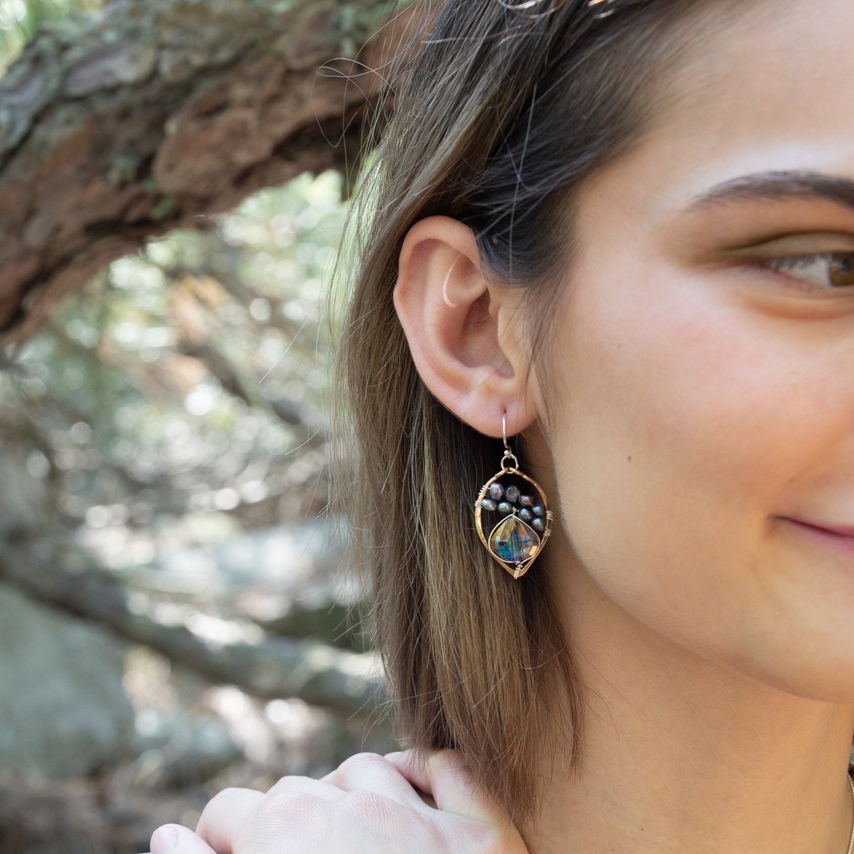 Blue Aura Drop Earrings - Art by any Means Jewelry#product_