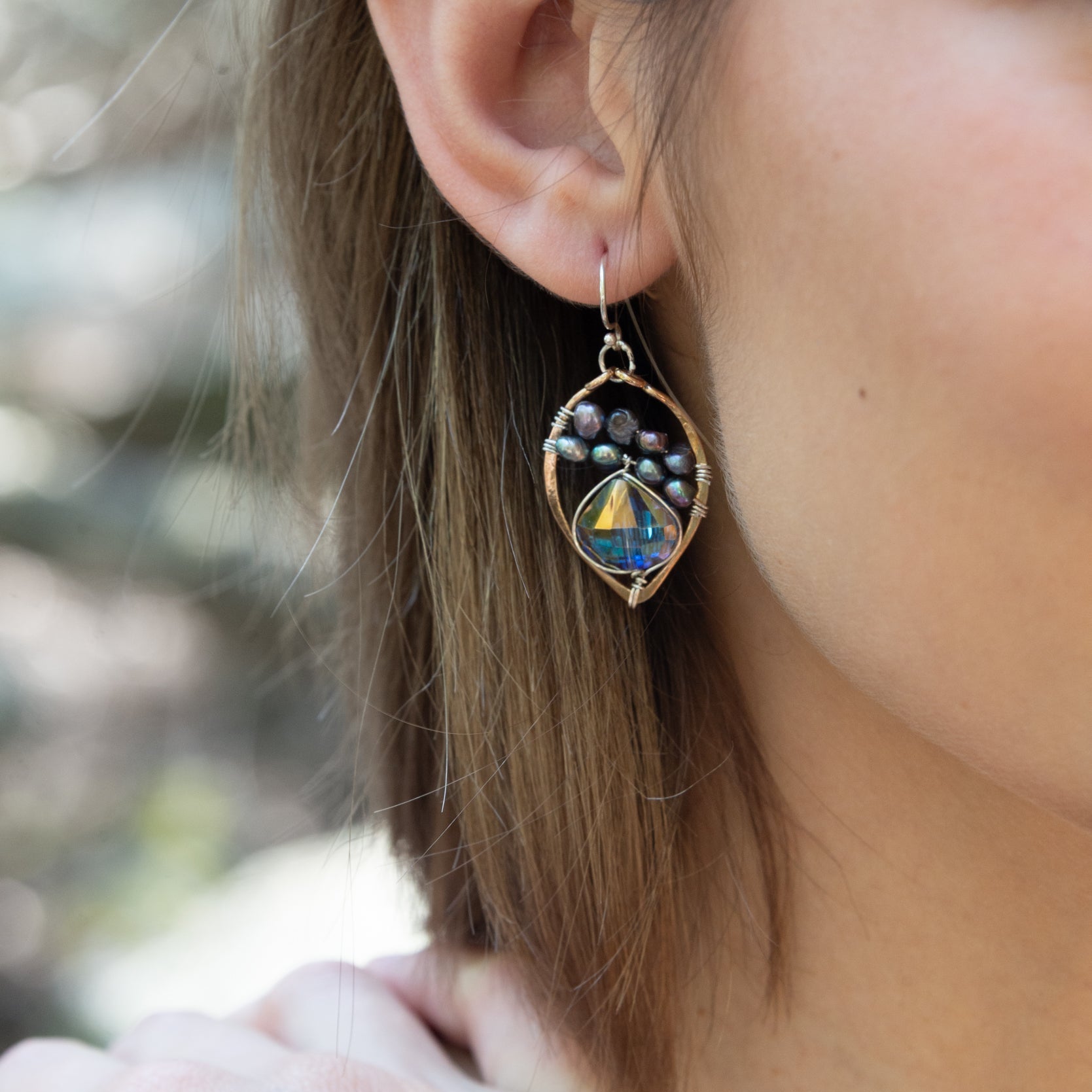 Blue Aura Drop Earrings - Art by any Means Jewelry#product_
