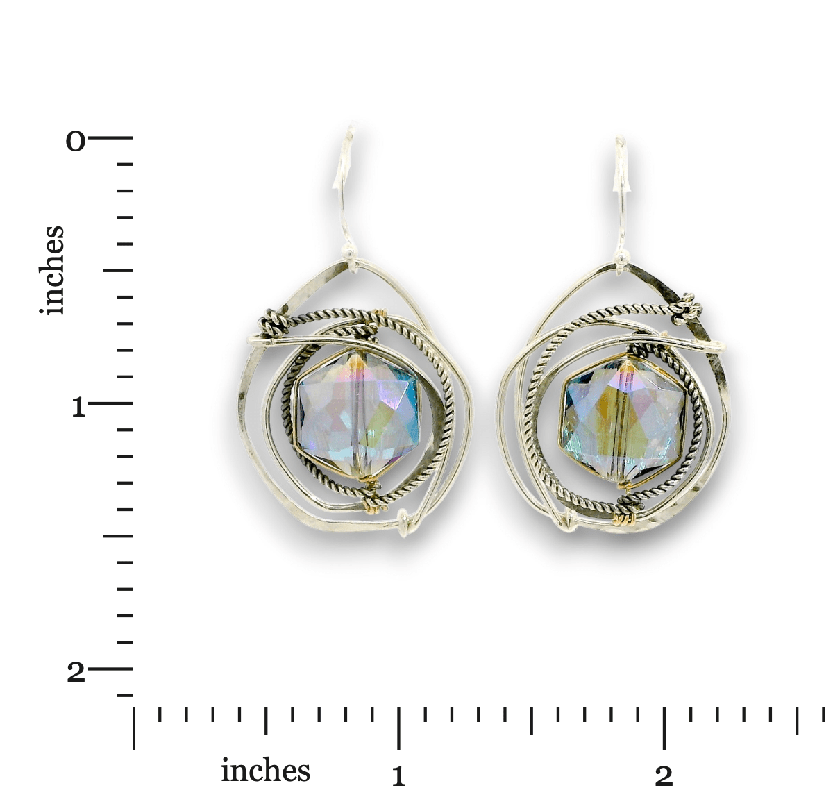 Blue Crystal Orbit Plantetary Earrings - Art by any Means Jewelryproduct_
