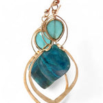 Blue Green Algae Double Drop Earrings E84116 - Art by any Means Jewelryproduct_