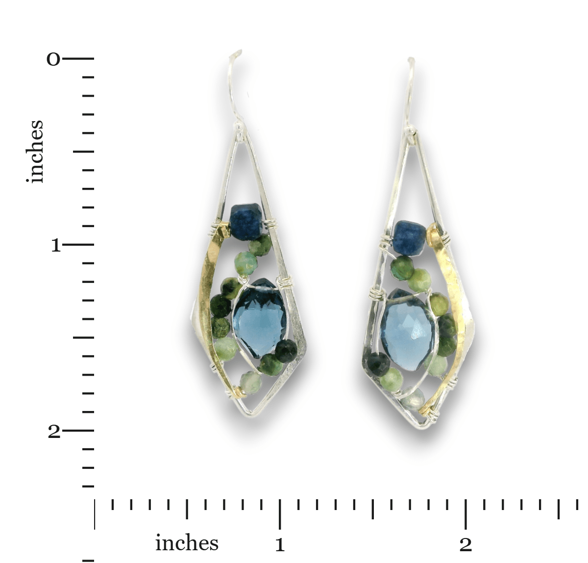Blue Tourmaline Arrow Earrings - Art by any Means Jewelryproduct_
