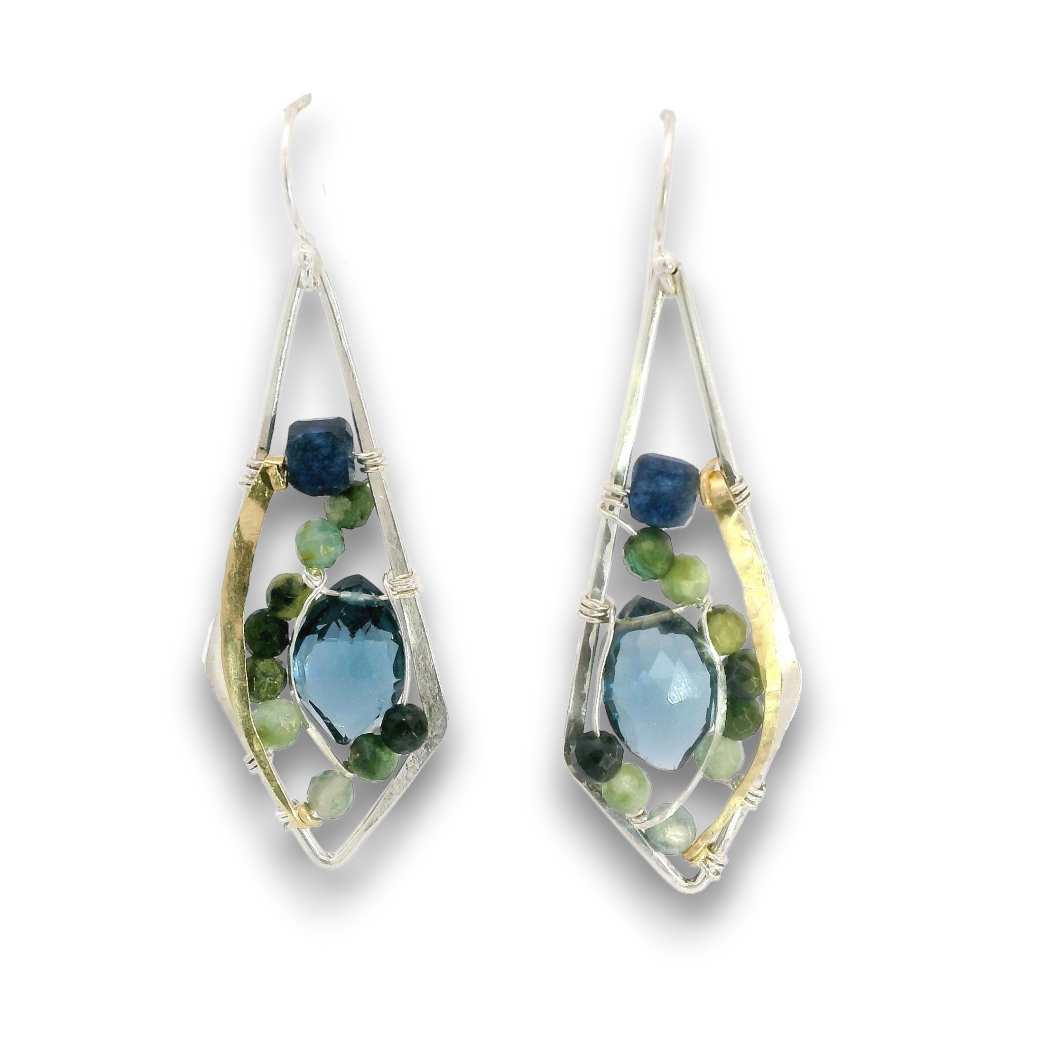Blue Tourmaline Arrow Earrings - Art by any Means Jewelryproduct_
