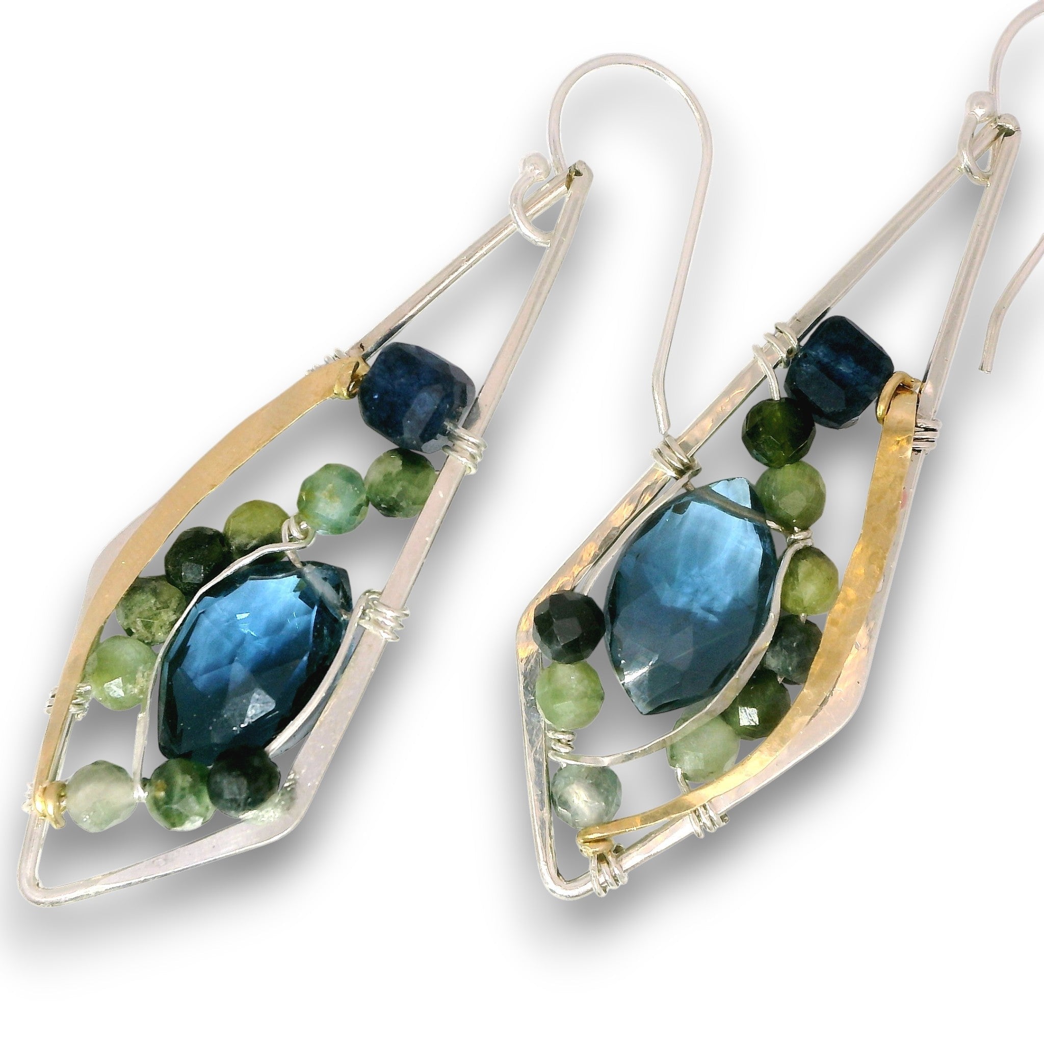 Blue Tourmaline Arrow Earrings - Art by any Means Jewelryproduct_