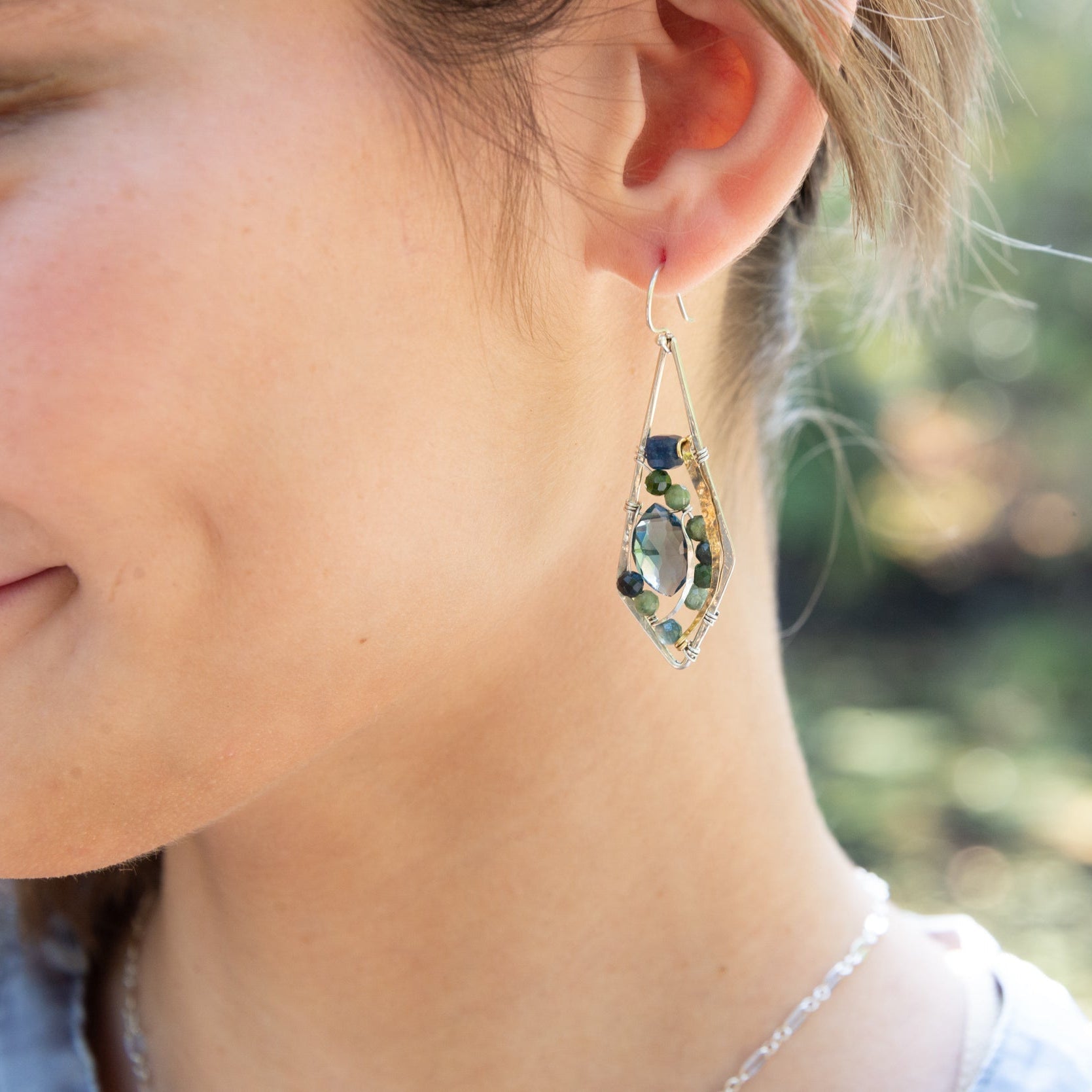 Blue Tourmaline Arrow Earrings - Art by any Means Jewelry#product_
