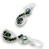 Blue Tourmaline Braid Drop Earrings - Art by any Means Jewelryproduct_