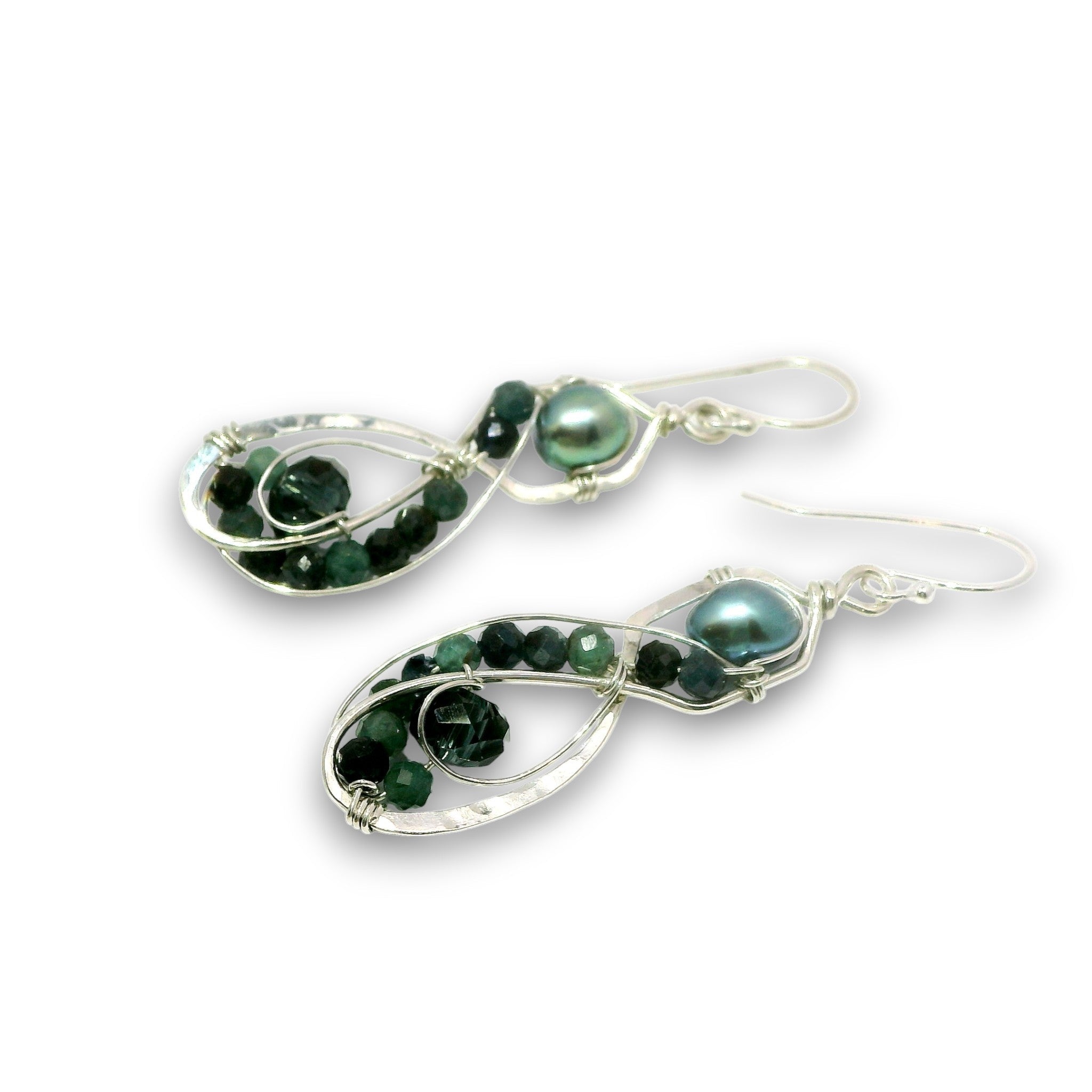 Blue Tourmaline Braid Drop Earrings - Art by any Means Jewelryproduct_