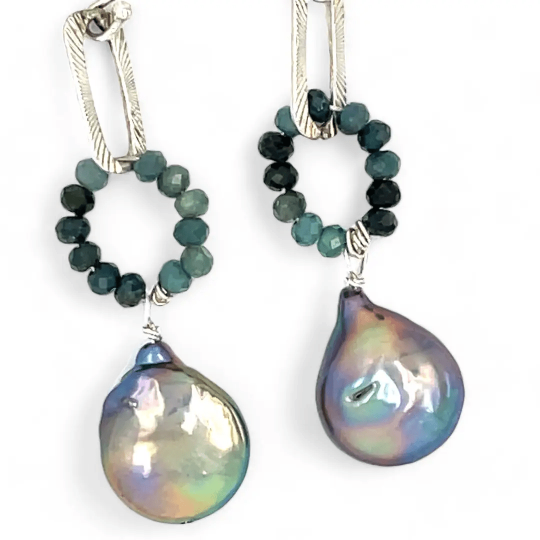 Blue Tourmaline Link Earrings E82650 - Art by any Means Jewelryproduct_