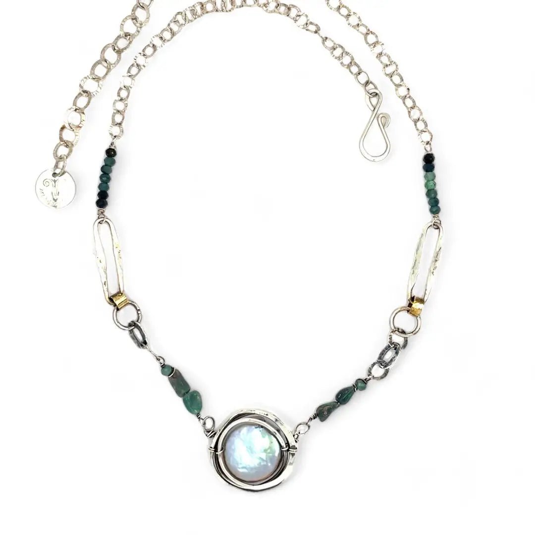 Blue Tourmaline Link Necklace 82699N - Art by any Means Jewelryproduct_