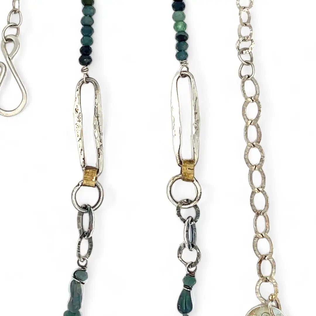 Blue Tourmaline Link Necklace 82699N - Art by any Means Jewelryproduct_
