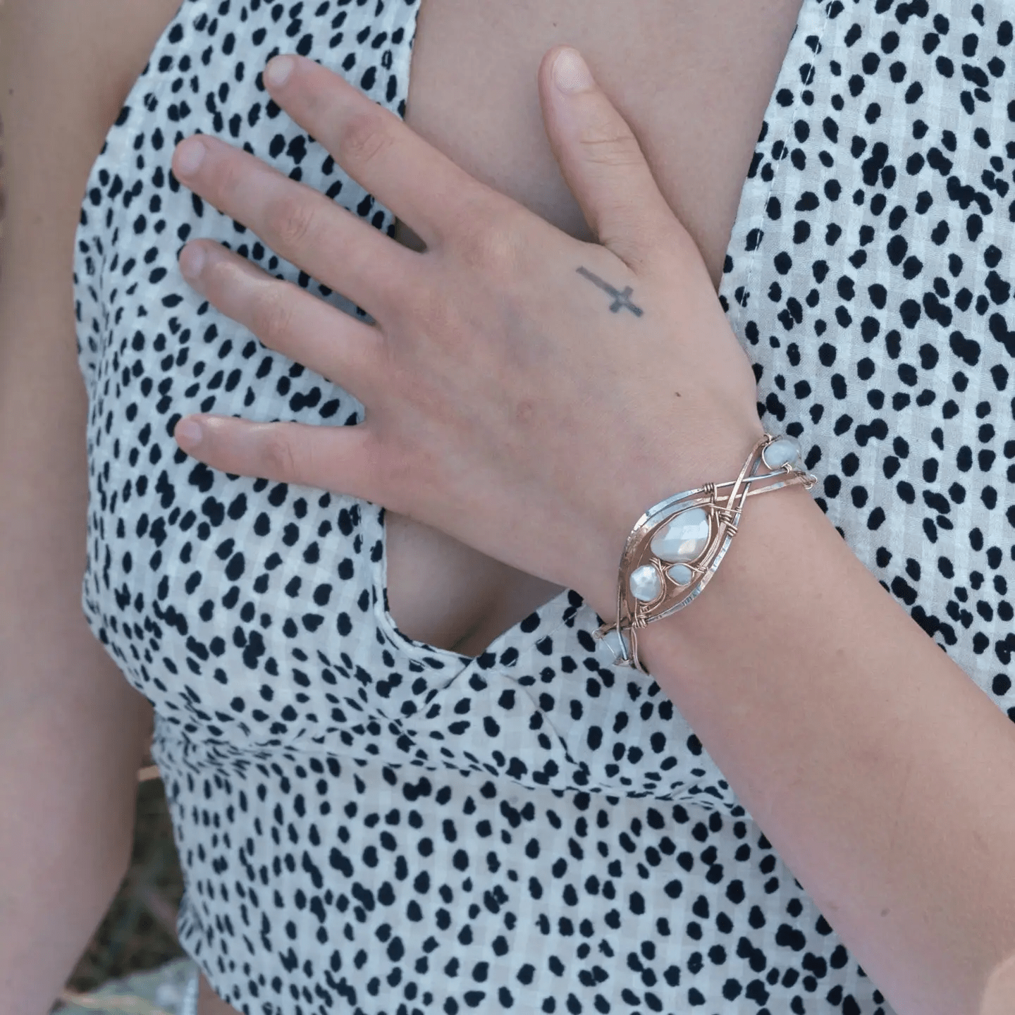 Braided Moonstone Cuff Bracelet B405 - Art by any Means Jewelryproduct_
