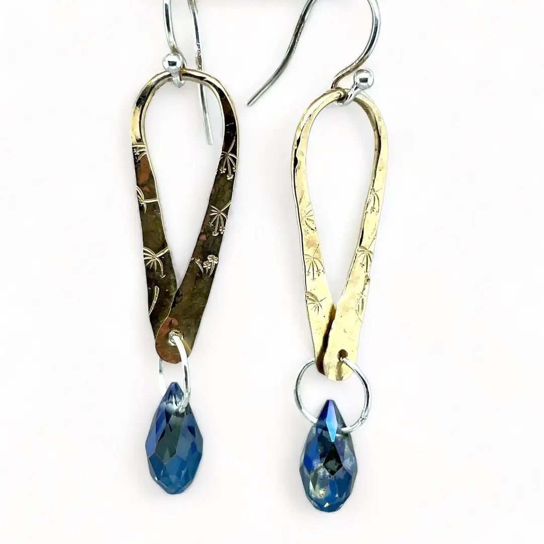 Brass Loop Crystal Earrings - Art by any Means Jewelryproduct_