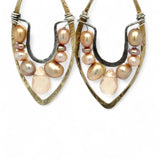 Champagne Pearl Hoop Earrings E83158