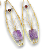 Carved Amethyst Tree Top Earrings - Art by any Means Jewelryproduct_