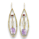 Carved Amethyst Tree Top Earrings - Art by any Means Jewelryproduct_