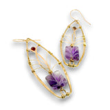 Carved Amethyst Tree Top Earrings - Art by any Means Jewelryproduct_