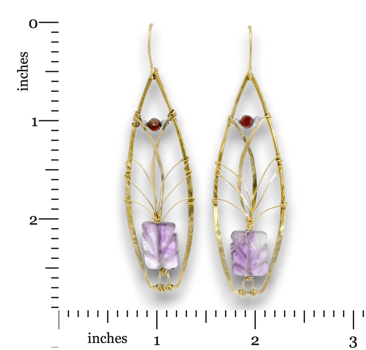 Carved Amethyst Tree Top Earrings - Art by any Means Jewelryproduct_