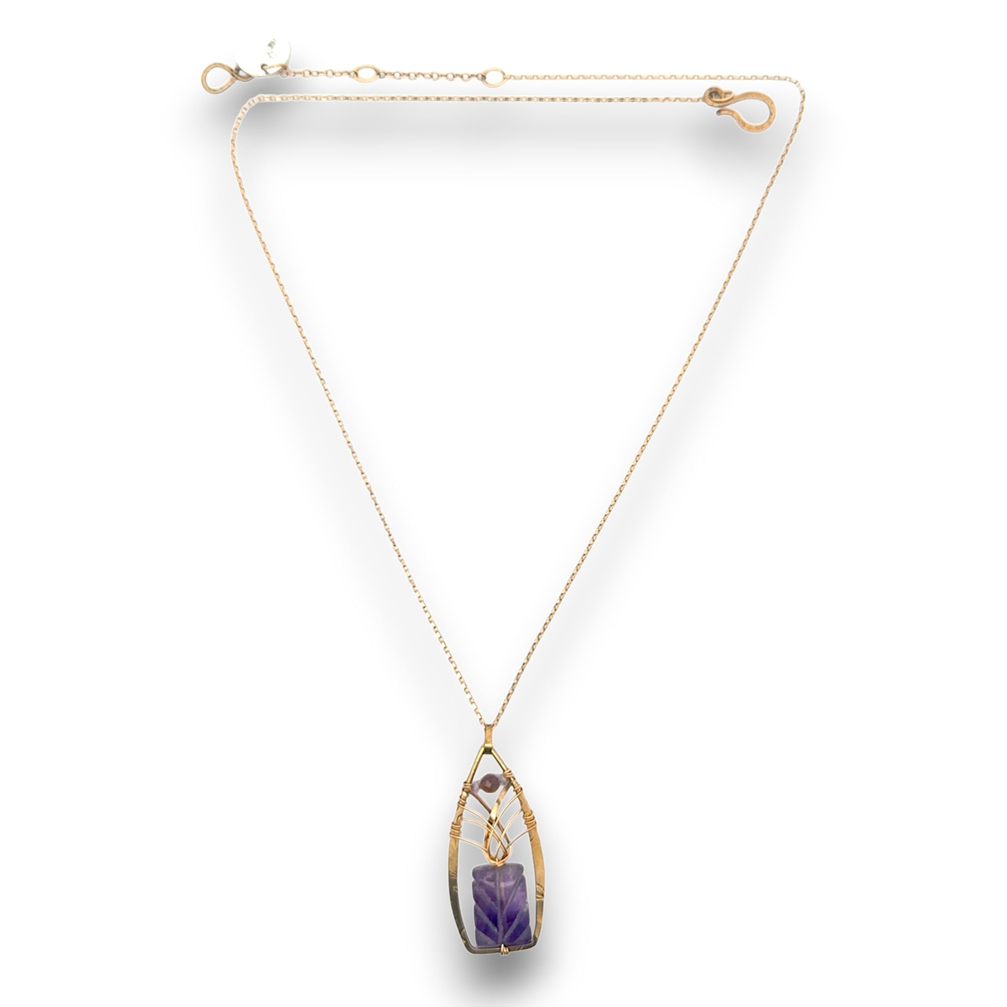 Carved Amethyst Tree Top Necklace - Art by any Means Jewelryproduct_