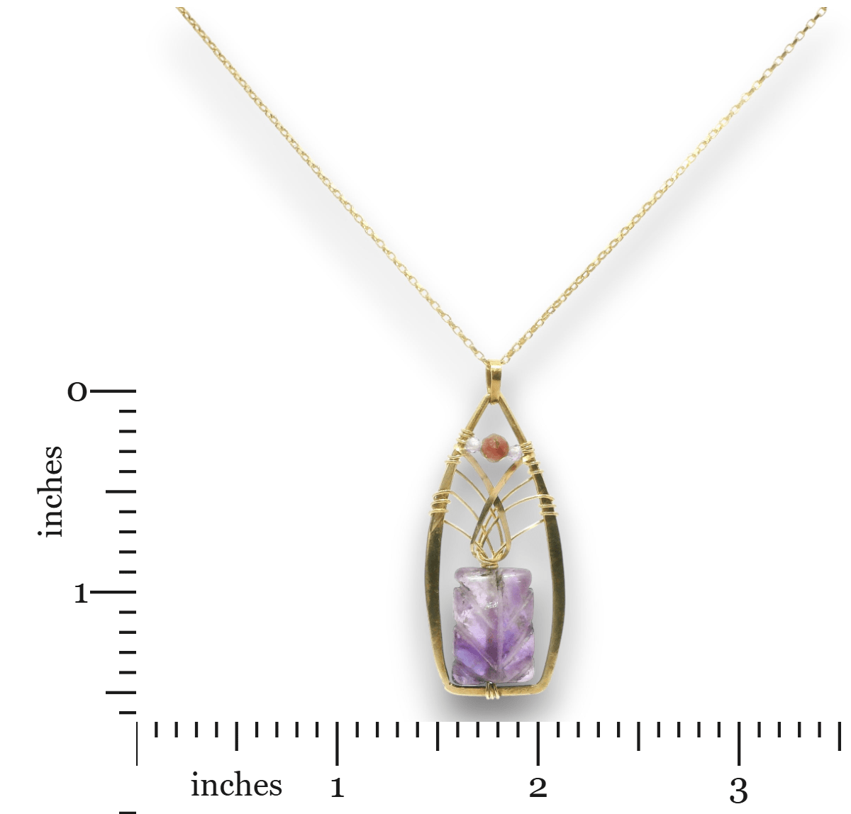 Carved Amethyst Tree Top Necklace - Art by any Means Jewelryproduct_