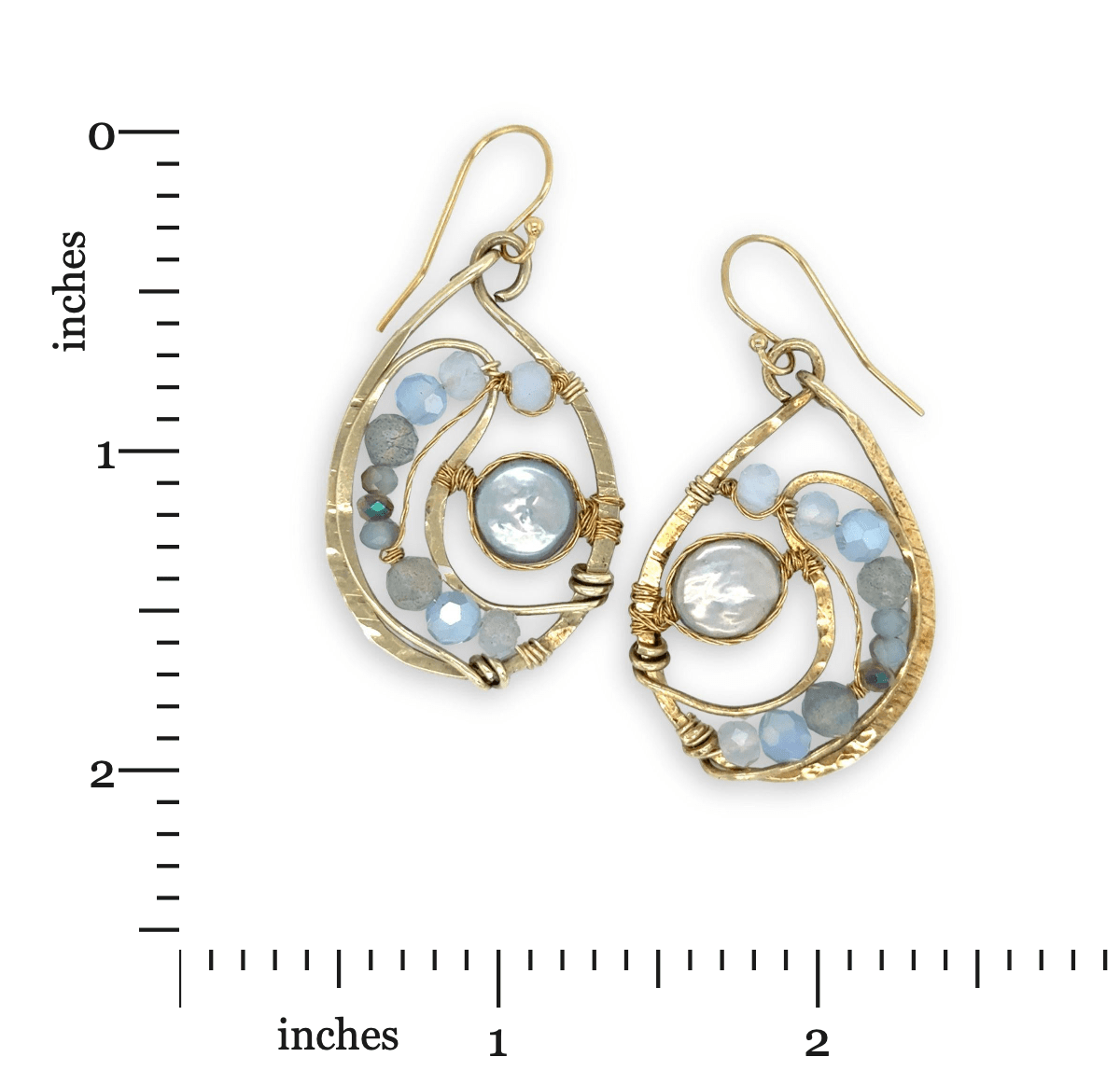 Celestial Pearl Brass Drop Earrings - Art by any Means Jewelryproduct_