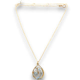 Celestial Pearl Brass Drop Necklace - Art by any Means Jewelryproduct_