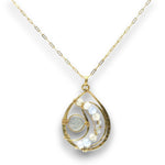 Celestial Pearl Brass Drop Necklace - Art by any Means Jewelryproduct_