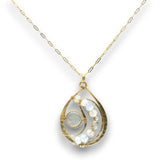 Celestial Pearl Brass Drop Necklace - Art by any Means Jewelryproduct_