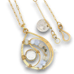 Celestial Pearl Brass Drop Necklace - Art by any Means Jewelryproduct_