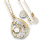 Celestial Pearl Brass Drop Necklace - Art by any Means Jewelryproduct_