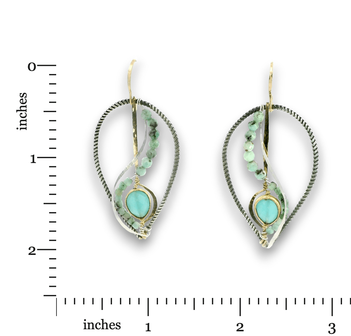 Chalcedony Rising Continuous Wire Earrings - Art by any Means Jewelryproduct_