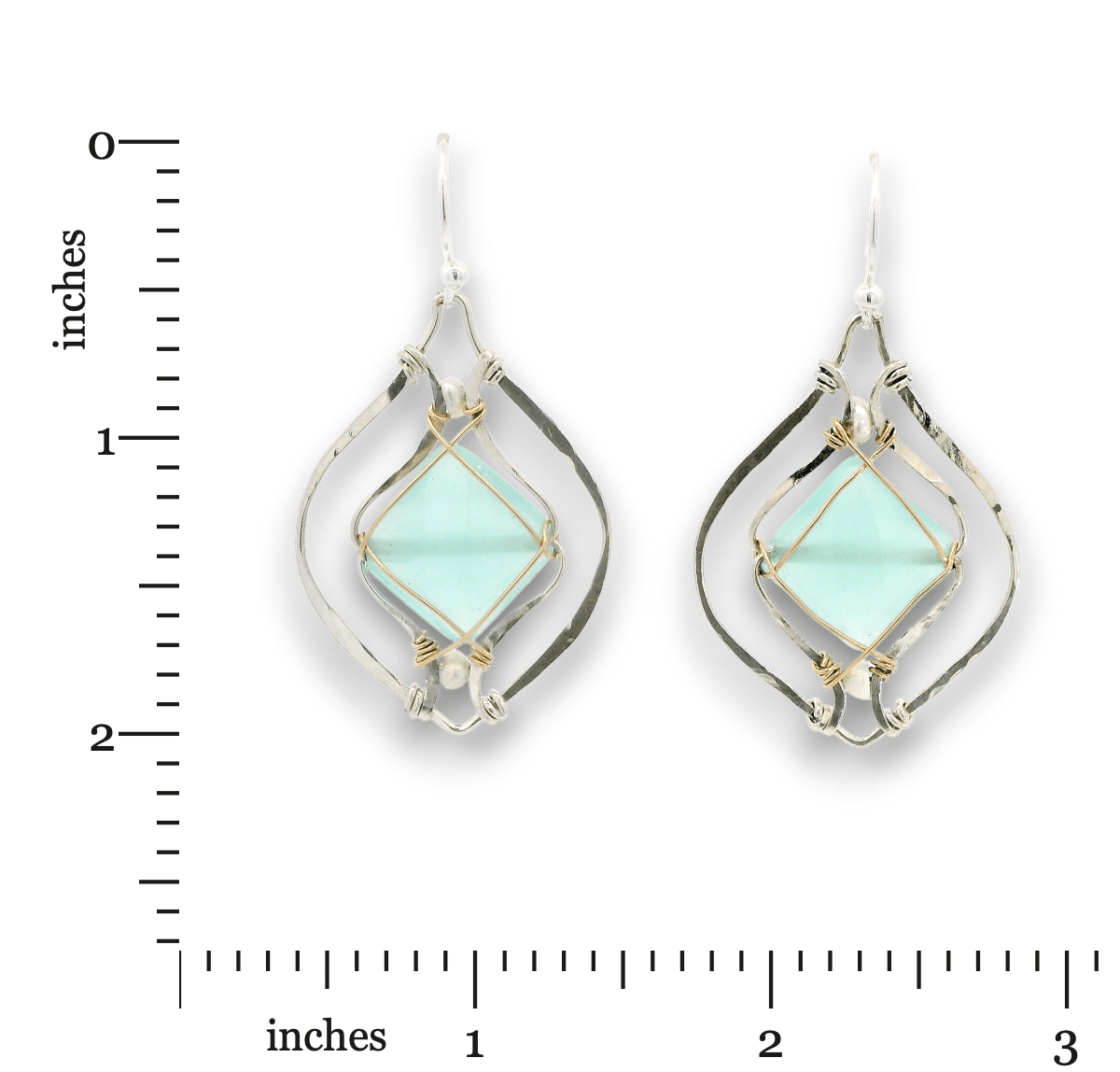 Chalcedony Vortex Drop Earrings - Art by any Means Jewelryproduct_