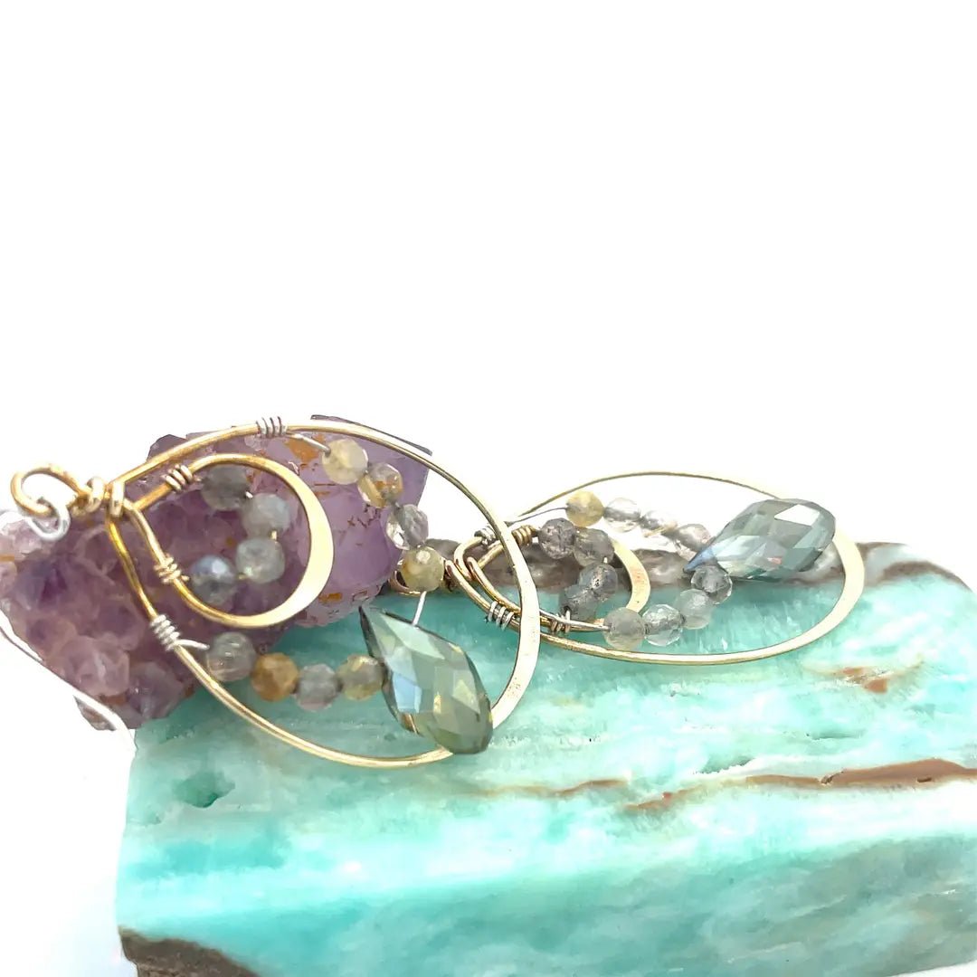 Champagne Bubble Quartz Earrings - Art by any Means Jewelryproduct_