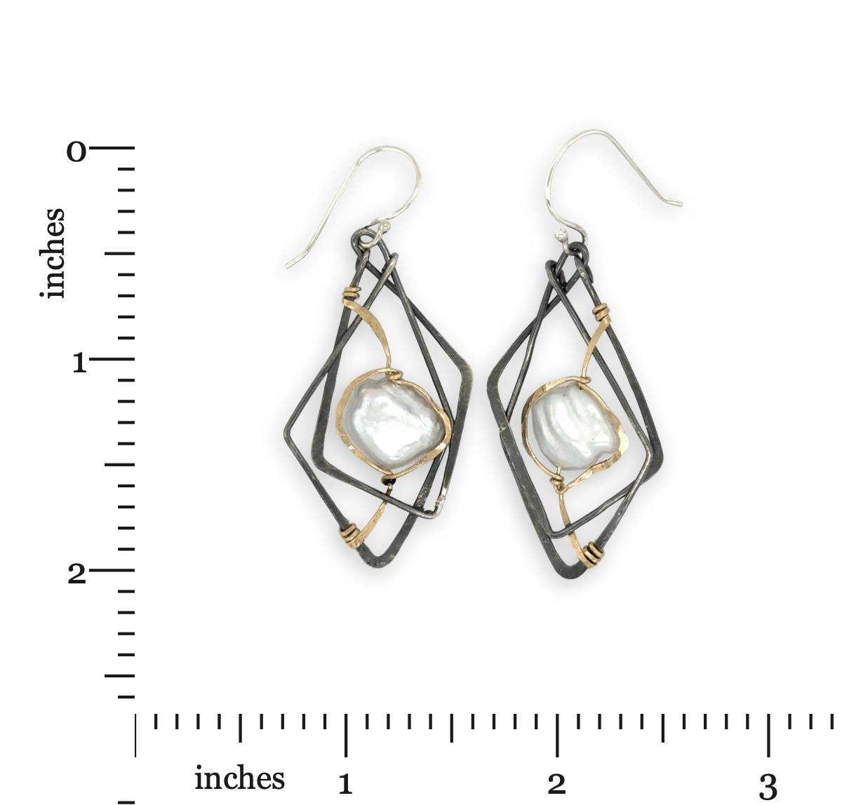Charred Sincerity Pearl Oxidized Drop Earrings - Art by any Means Jewelryproduct_
