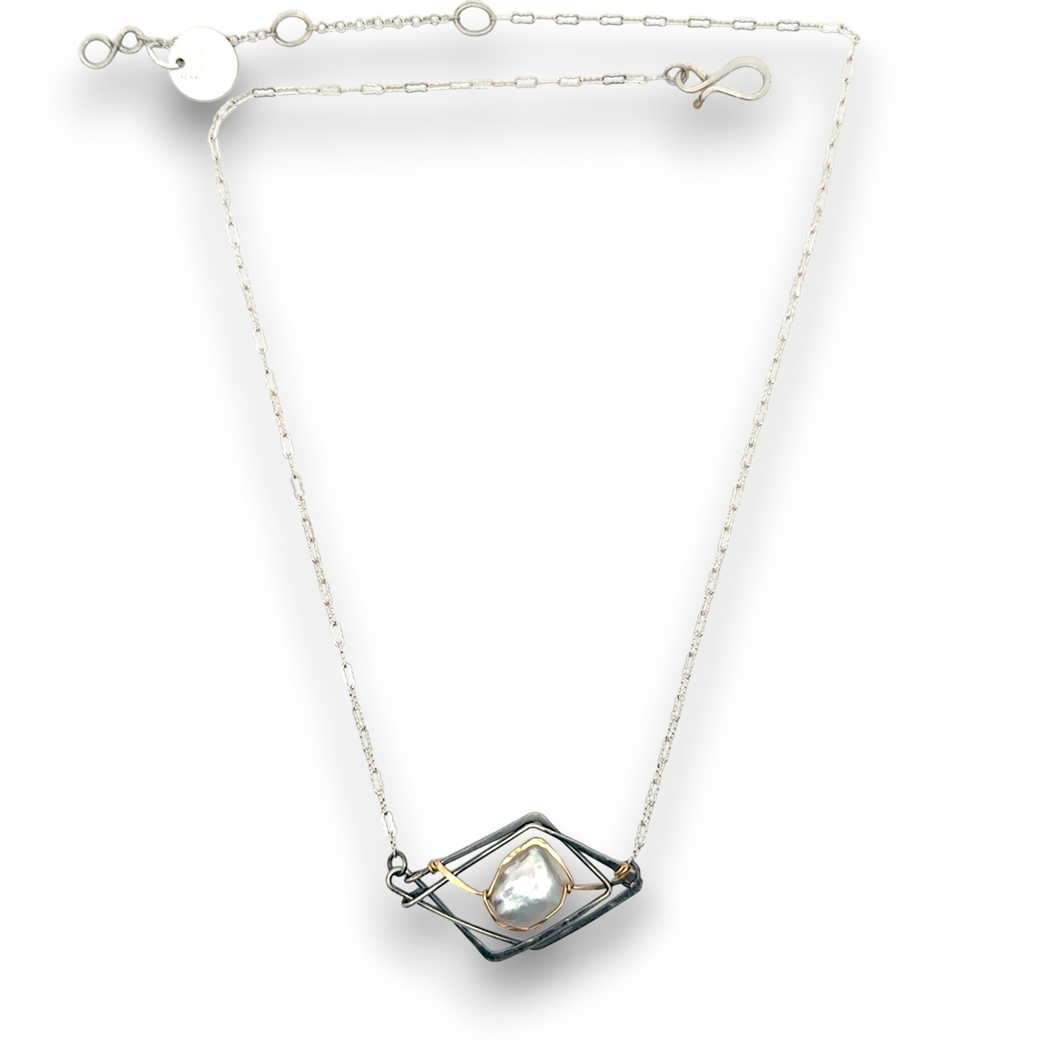 Charred Sincerity Pearl Oxidized Necklace - Art by any Means Jewelryproduct_