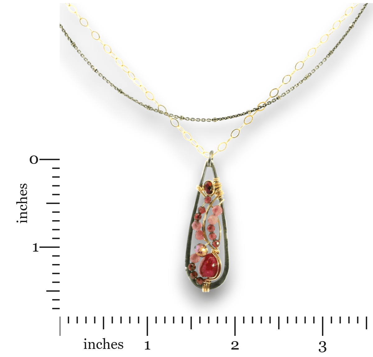 Cherry Drop Ruby Necklace - Art by any Means Jewelryproduct_