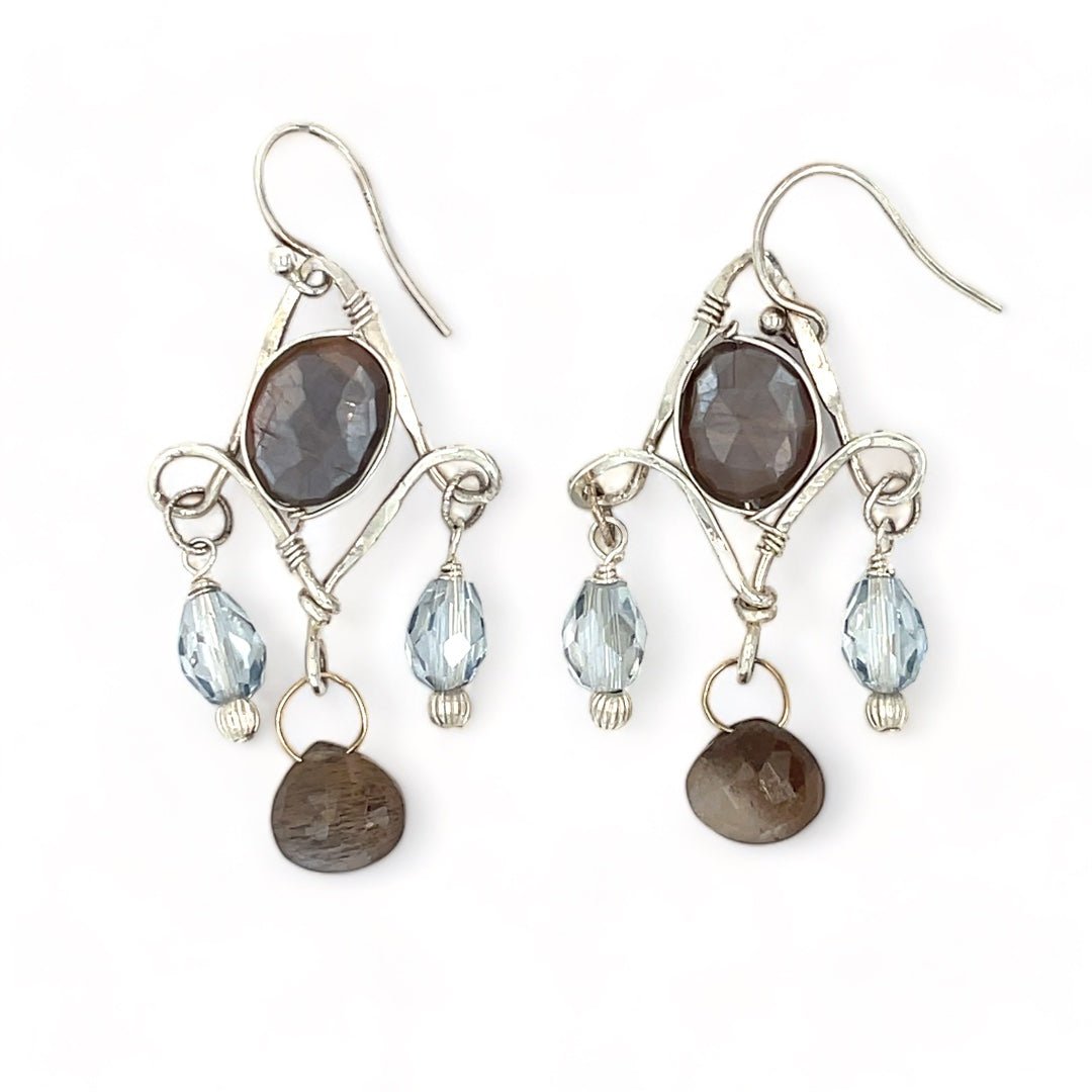 Chocolate Moonstone Chandelier Earrings E82011 - Art by any Means Jewelryproduct_