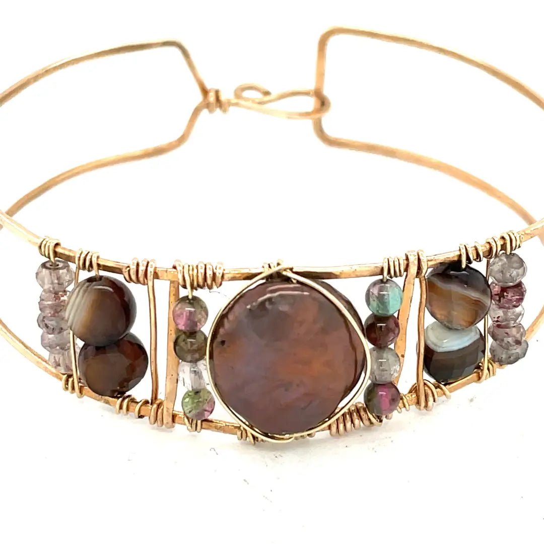 Chocolate Pearl Cuff Bracelet - Art by any Means Jewelryproduct_