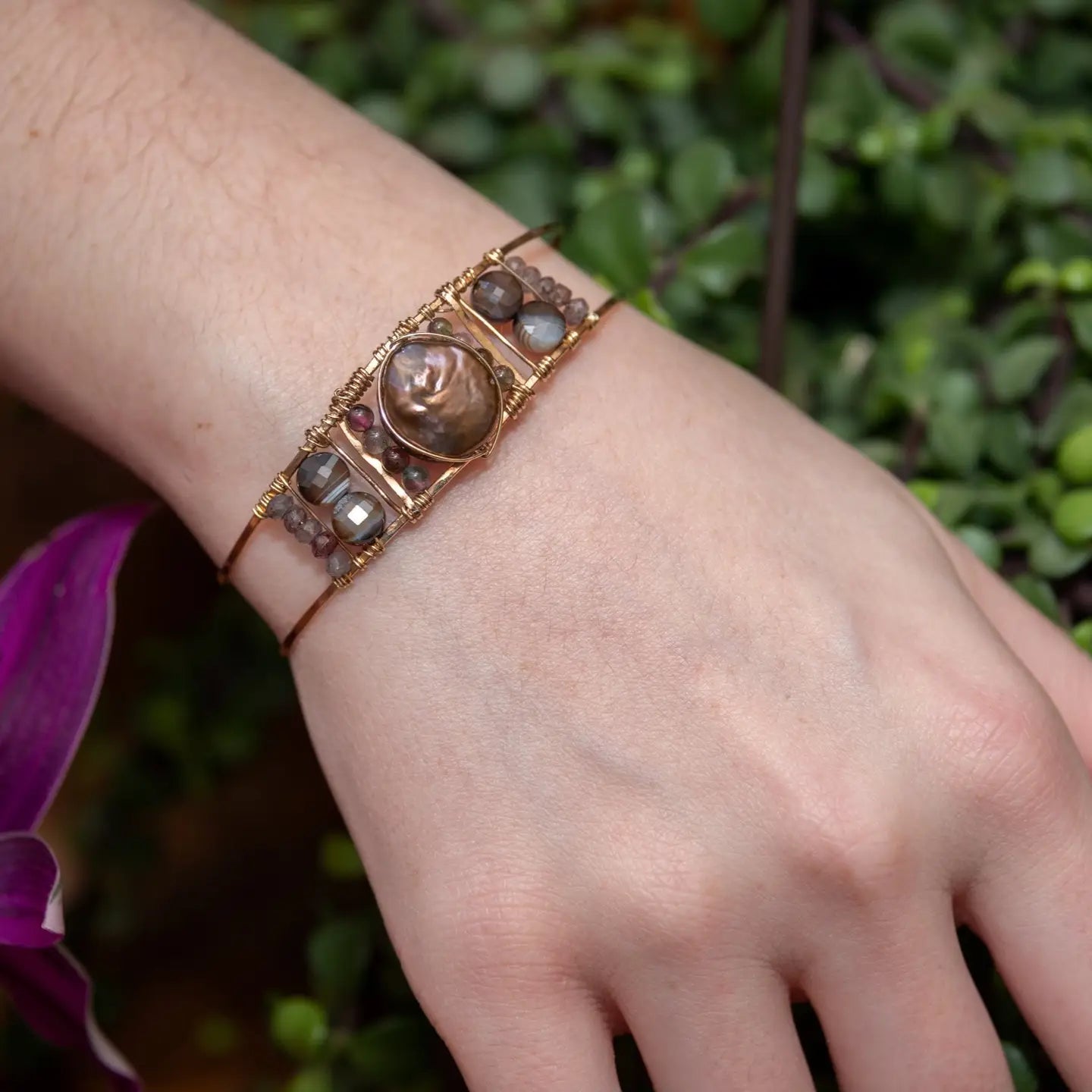 Chocolate Pearl Cuff Bracelet - Art by any Means Jewelryproduct_