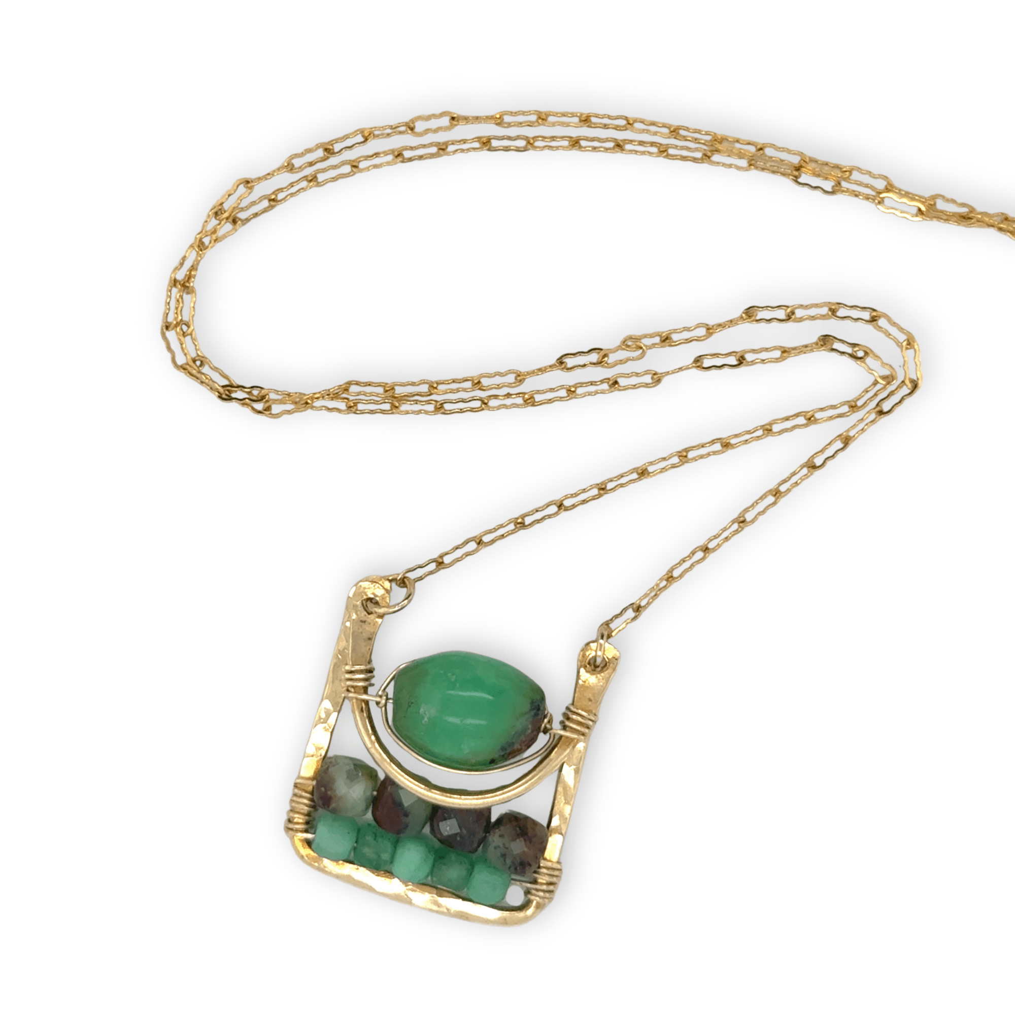 Chrysoprase Box Pendant Necklace 84835N - Art by any Means Jewelryproduct_