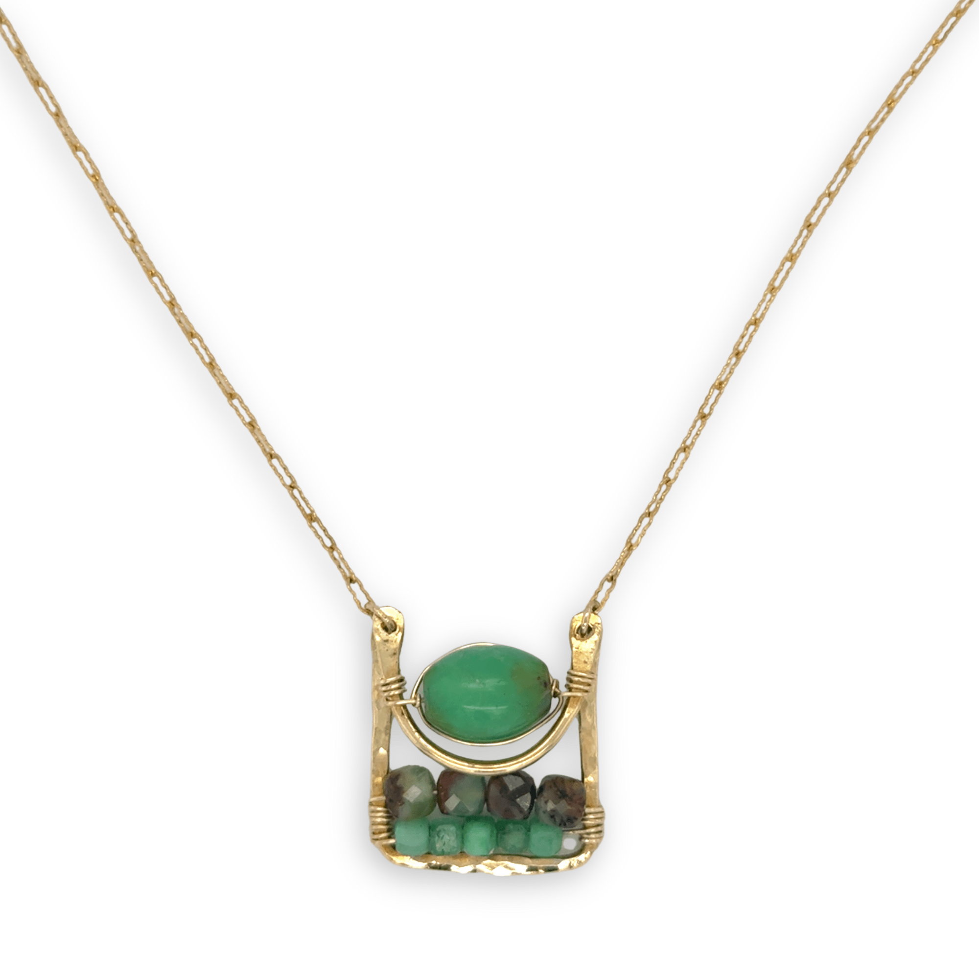 Chrysoprase Box Pendant Necklace 84835N - Art by any Means Jewelryproduct_