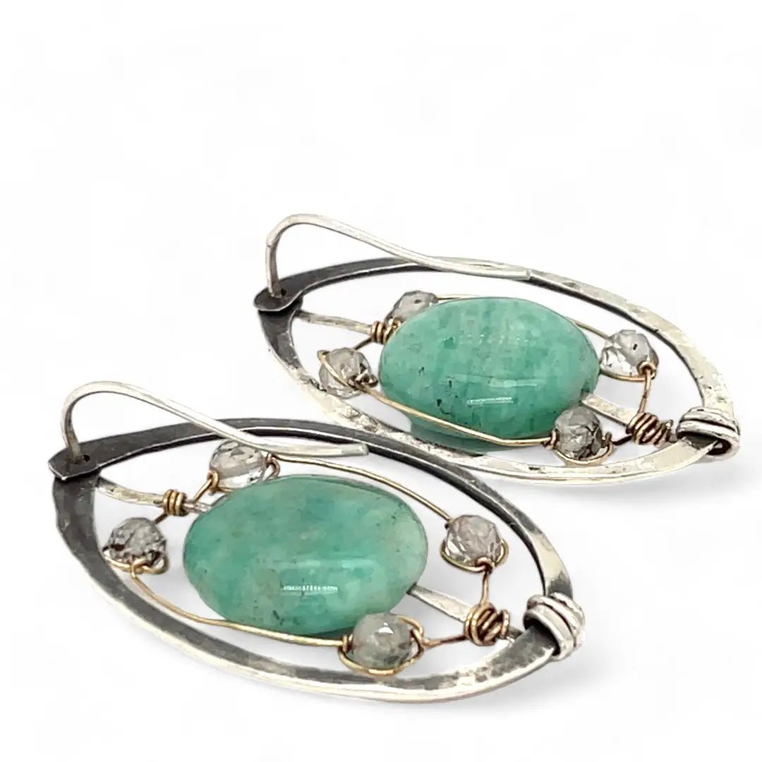 Chrysoprase Planet Post Earrings E83066 - Art by any Means Jewelryproduct_