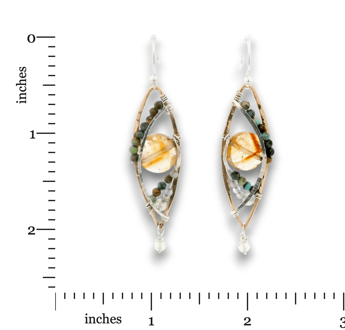 Citrine Centripetal Force Marquise Earrings - Art by any Means Jewelryproduct_