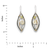 Citrine Flower Microcosm Marquise Earrings