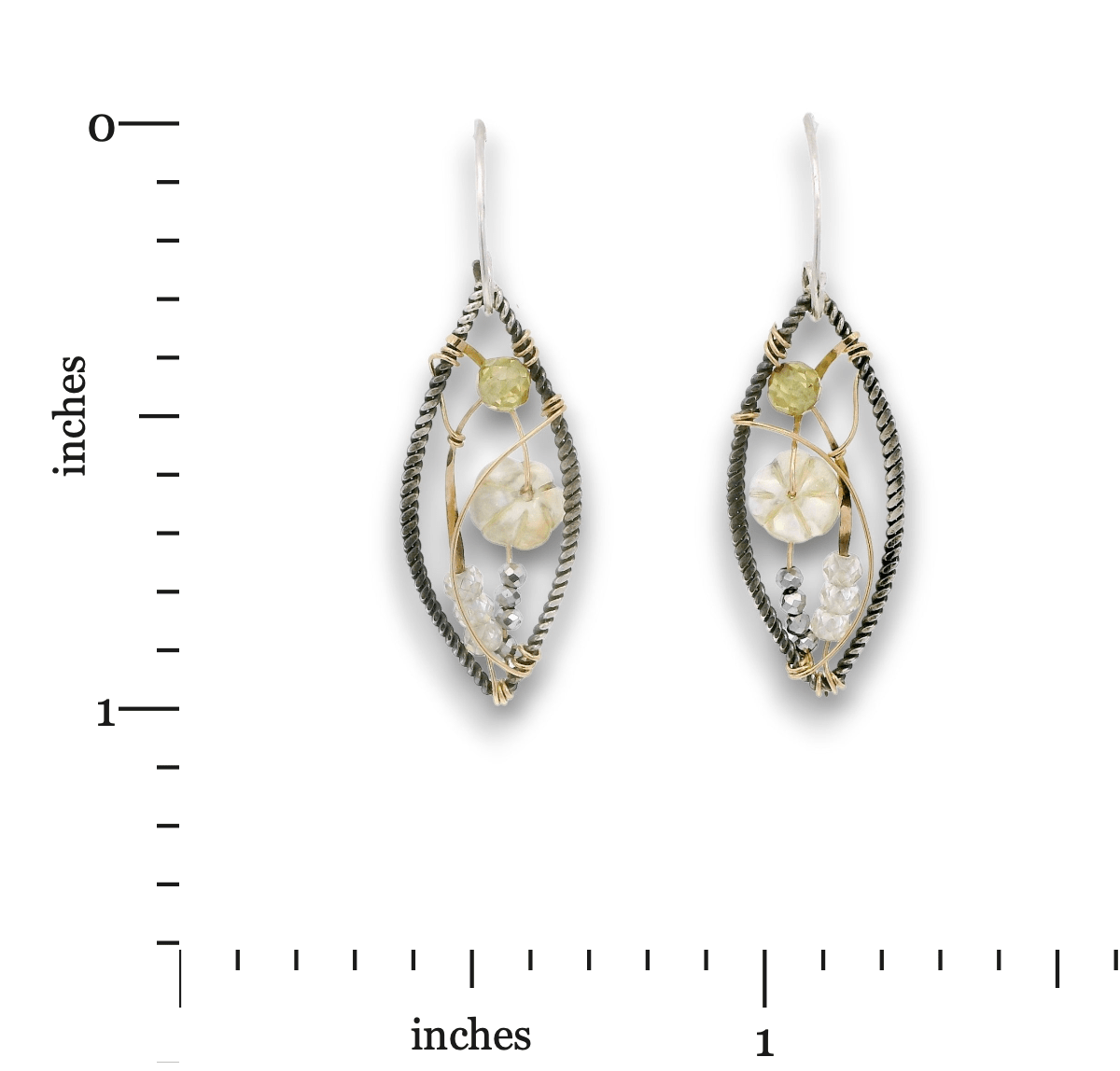 Citrine Flower Microcosm Marquise Earrings - Art by any Means Jewelryproduct_
