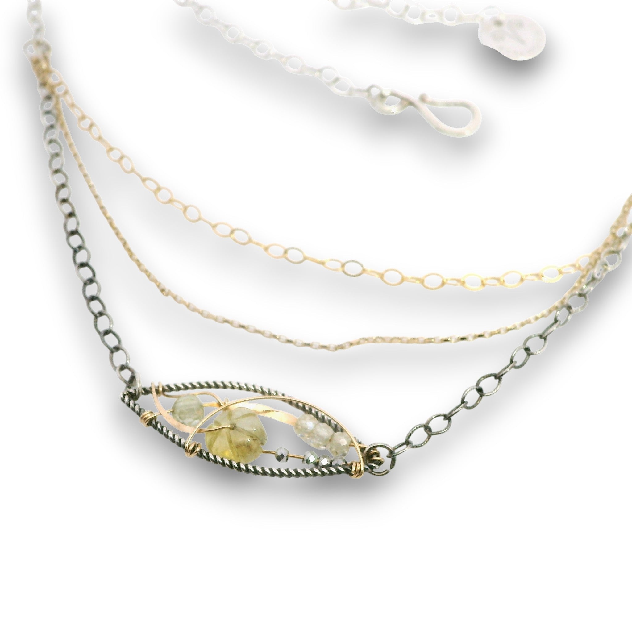 Citrine Flower Microcosm Necklace 85070N - Art by any Means Jewelryproduct_